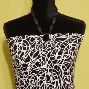 M.K.M Designs, Halter Top, X-Large, Black & White